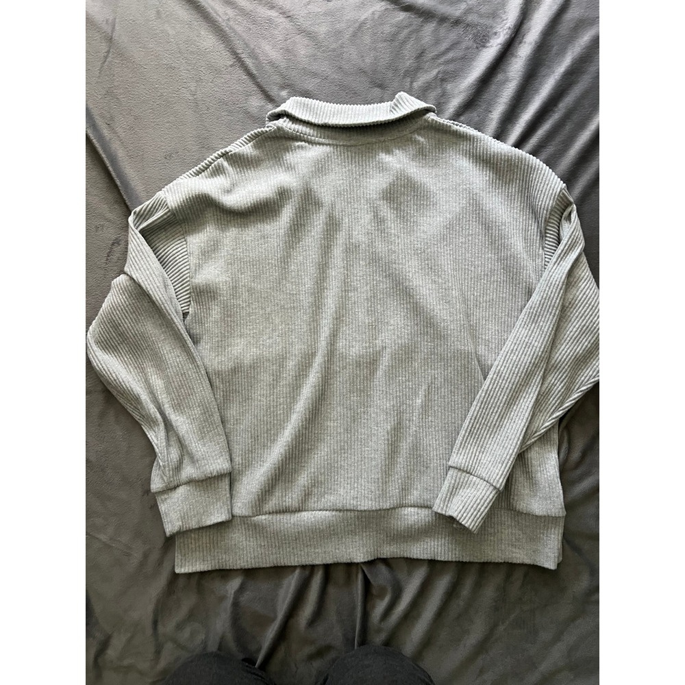 Avia Womens XXL Grey Ribbed Quarter Zip Pullover Sweatshirt AV35100141755 - Picture 7 of 7